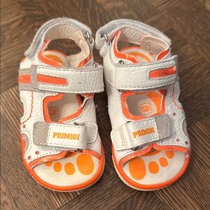Primigi White and Orange Sporty  baby Sandala size 4.5 EU 20